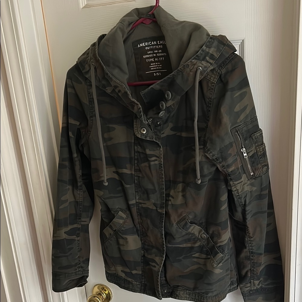 American Eagle embroidered Camo Jacket